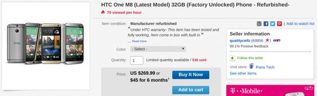 Fotografía - [Actualización: Se Volver] Alerta Deal: Reformado desbloqueado AT & T 32GB HTC uno M8 Sólo $ 270 Como Daily Deal eBay